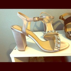 Size 8.5 3 inch pumps champagne colored